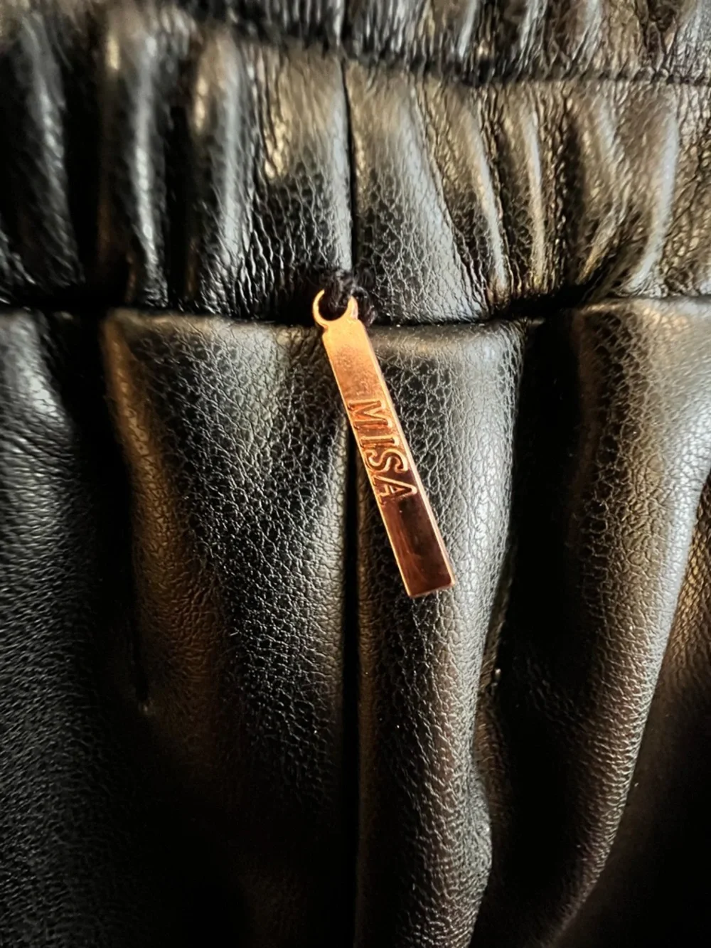 MISA Los Angeles Kasta Faux Leather Jogger Pants Black Vegan Leather Size S NWT - Picture 8 of 9